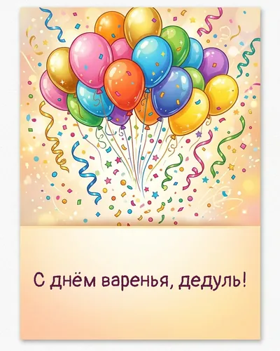 поздравительная открытка — С днём варенья, дедуль!